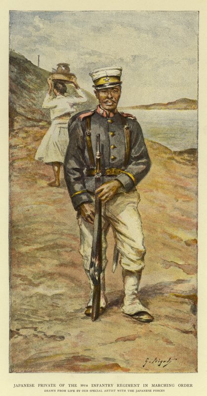 Japanese Private of the 10th Infantry Regiment in Marching Order by Georges Ferdinand Bigot
