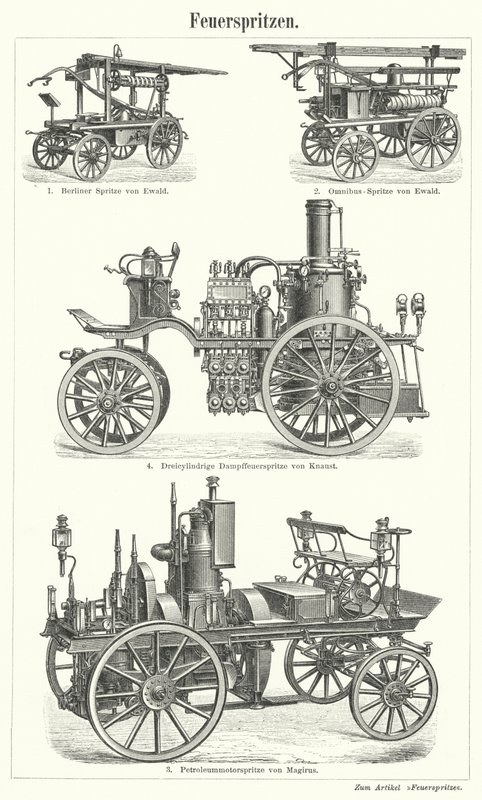 Fire engines by German School
