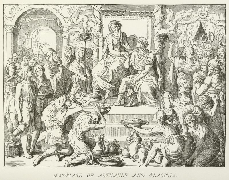 Marriage of Althaulf and Placidia by German School
