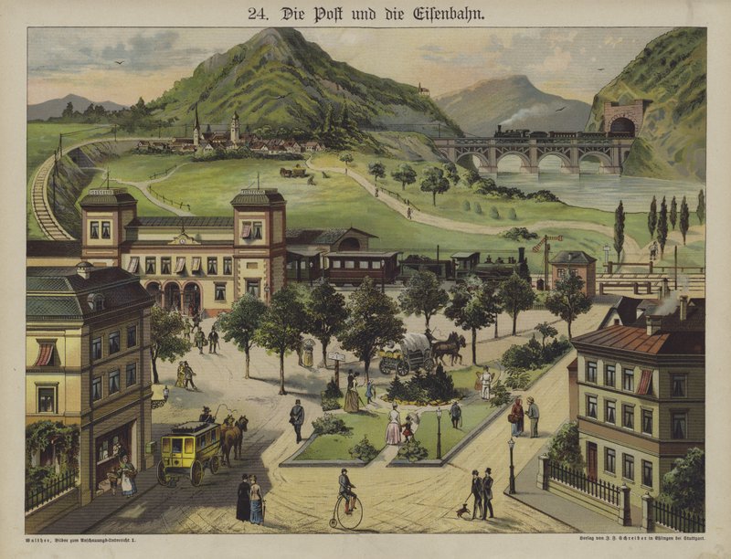 Post and Railways by German School