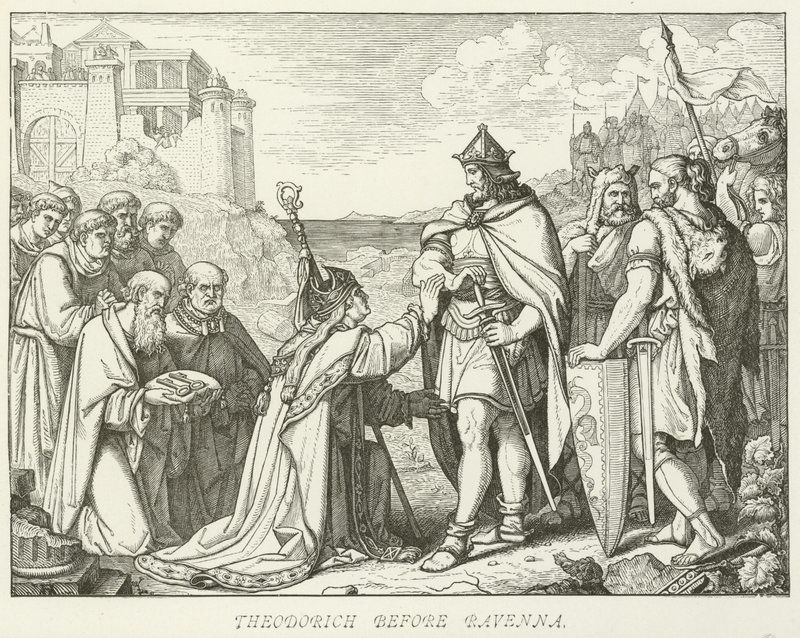 Theodoric before Ravenna by German School