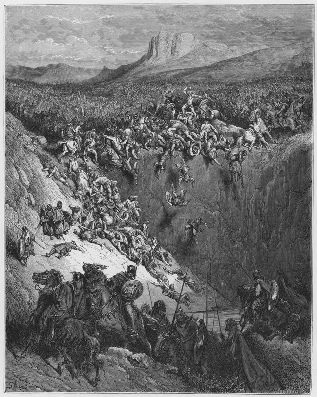 Samson Destroying the Philistines with the Jawbone of an Ass by Gustave Dore