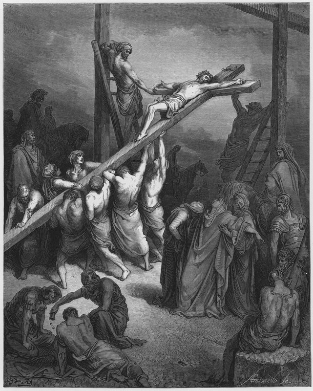 The Erection of the Cross by Gustave Dore