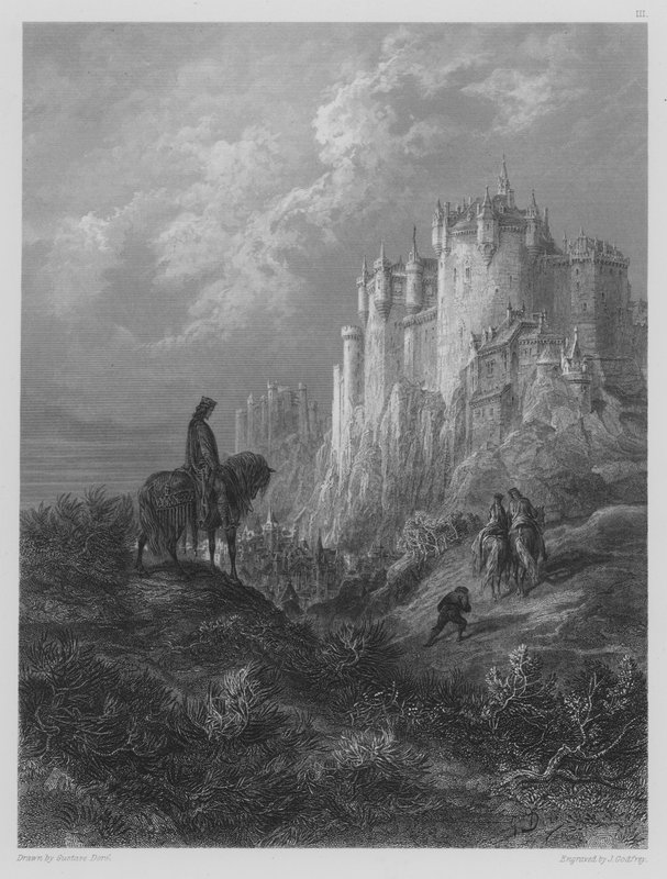 Edyrn with His Lady and Dwarf Journey to Arthur