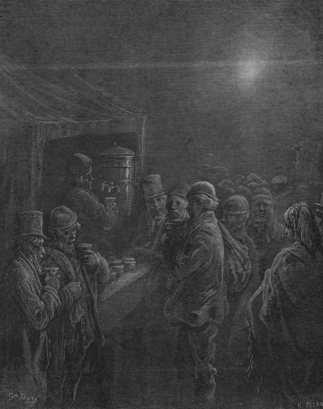 The First Cup of Coffee by Gustave after Dore