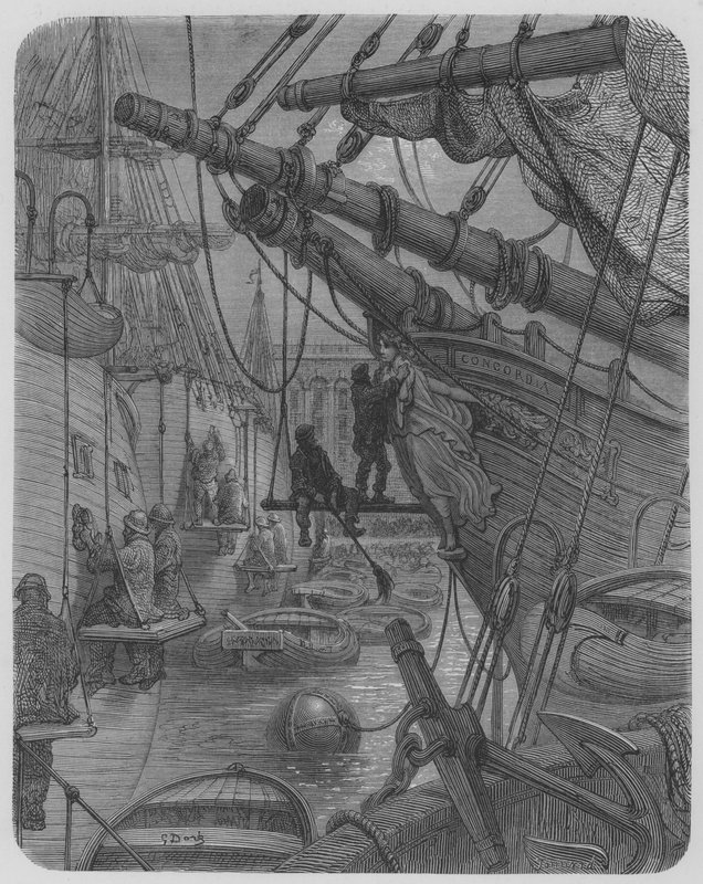 The Concordia Ship, in a Dock Basin by Gustave after Dore