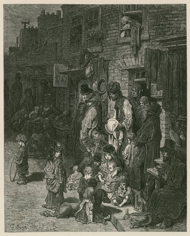Slums In London (engraving) by Gustave Dore