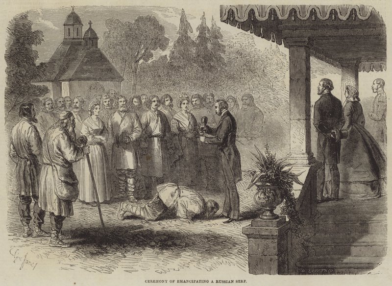 Ceremony of Emancipating a Russian Serf by Gustave Janet