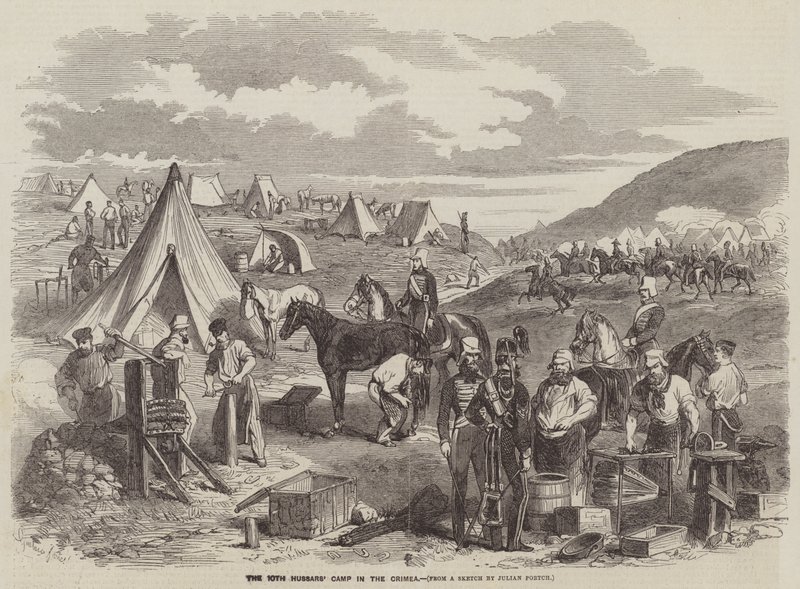 The 10th Hussars Camp in the Crimea by Gustave Janet