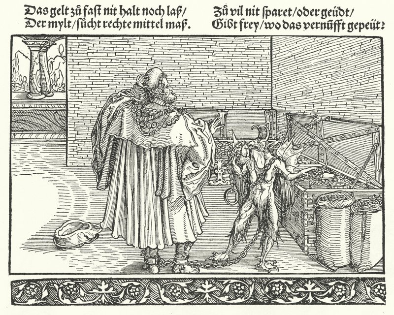 The Demon of Avarice by Hans (after) Burgkmair