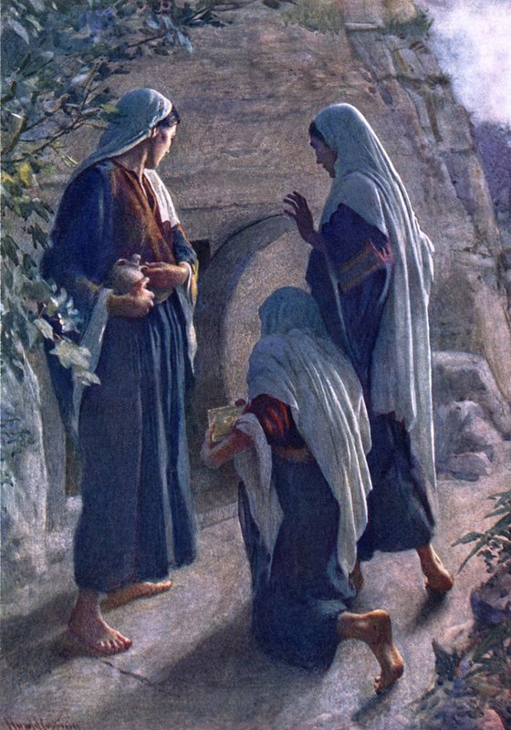 The Woman at the Sepulchre (Colour Lithograph) by Harold Copping