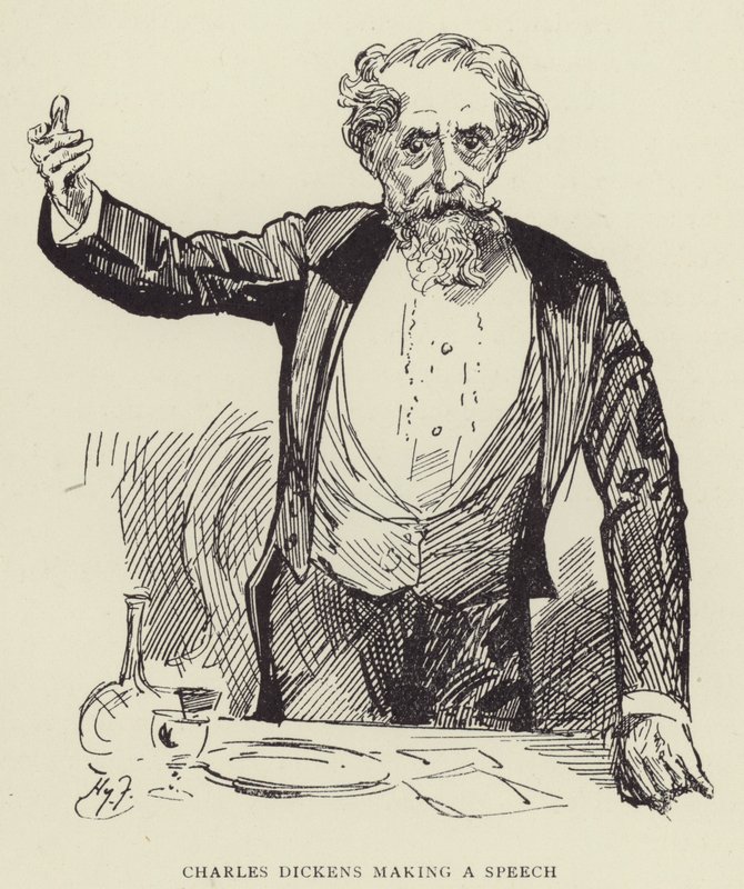Charles Dickens Making a Speech by Harry Furniss