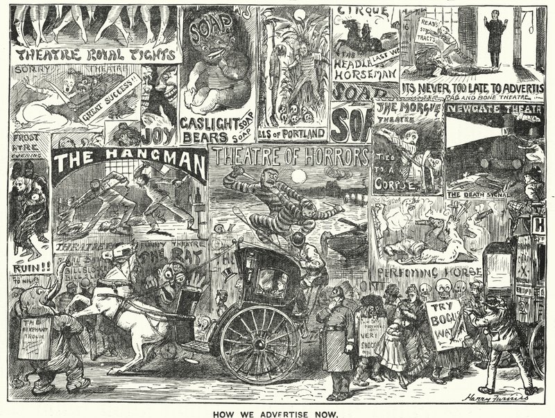 How We Advertise Now (engraving) by Harry Furniss
