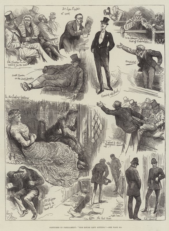 Sketches in Parliament, The House Left Sitting by Harry Furniss