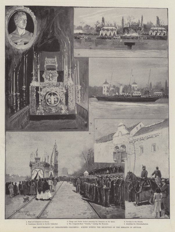 The Reinterment of Christopher Columbus, Scenes during the Reception of the Remains in Seville by Henry Charles Seppings Wright