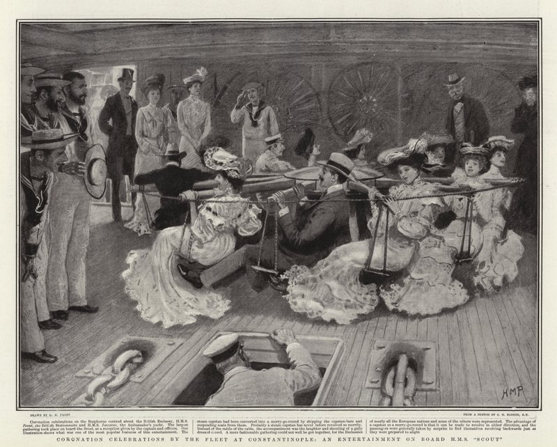 Coronation Celebrations by the Fleet at Constantinople, an Entertainment on Board HMS Scout by Henry Marriott Paget