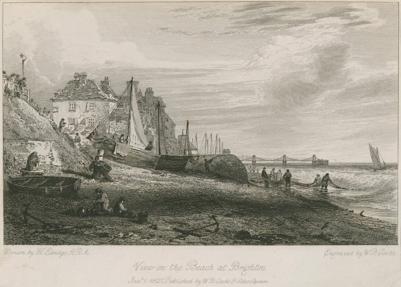 View of the Beach at Brighton by Henry Edridge