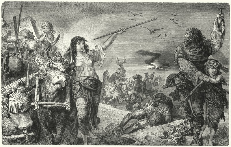 Members of the Waldensian Movement Fleeing Persecution by Hermann Vogel