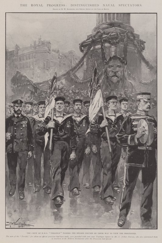 The Royal Progress, Distinguished Naval Spectators by Hermanus Willem Koekkoek