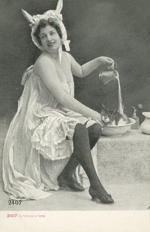 Woman in a Bonnet with Donkey