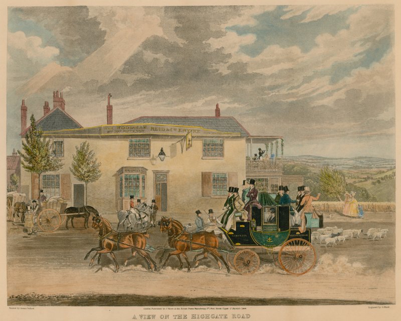A view of the Highgate Road by James Pollard