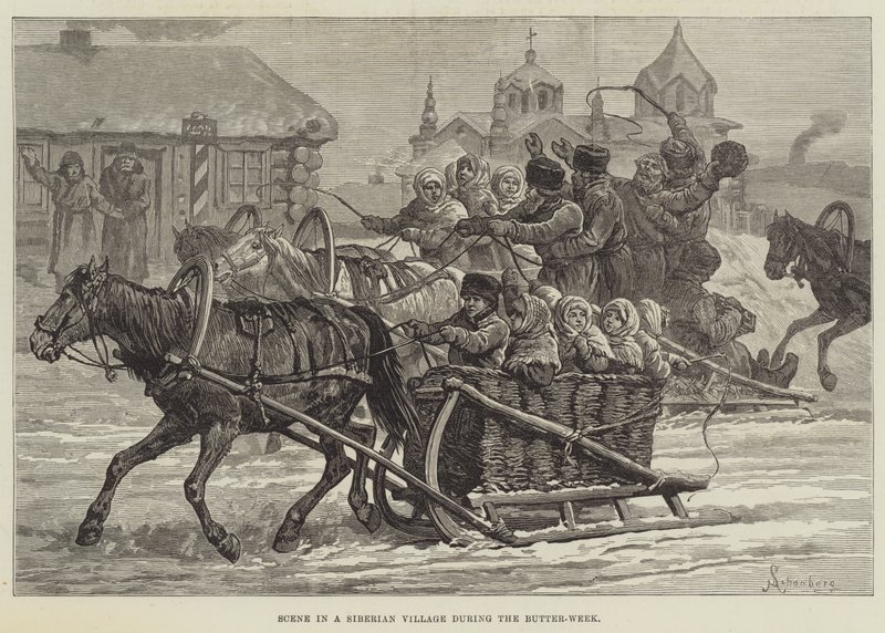 Scene in a Siberian Village during the Butter-Week by Johann Nepomuk Schonberg