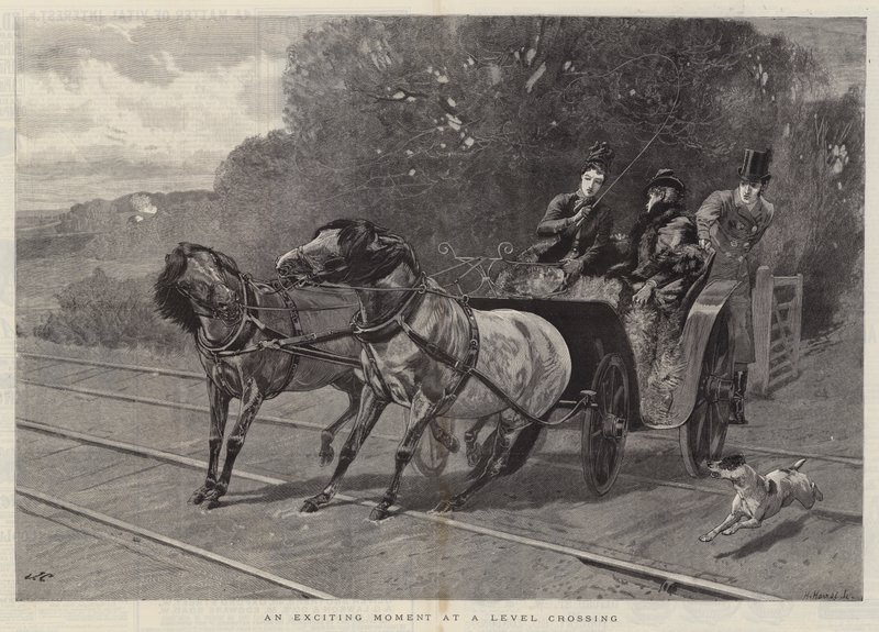 An Exciting Moment at a Level Crossing by John Charlton
