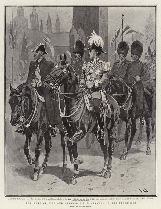 The Duke of Fife and Admiral Sir E Seymour in the Procession by John Charlton