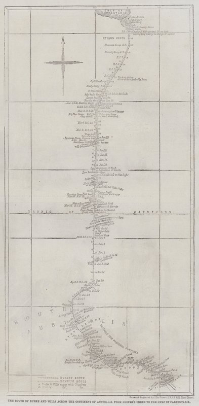 The Route of Burke and Wills across the Continent of Australia from Cooper