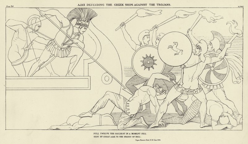 Ajax Defending the Greek Ships Against the Trojans by John Flaxman