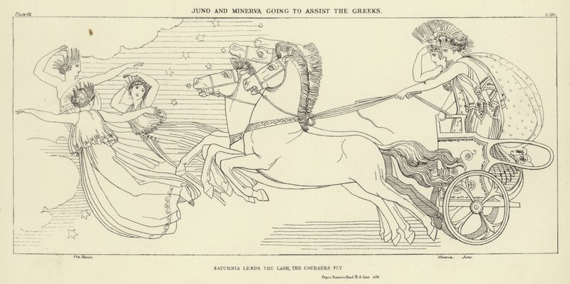 Juno and Minerva Going to Assist the Greeks by John Flaxman