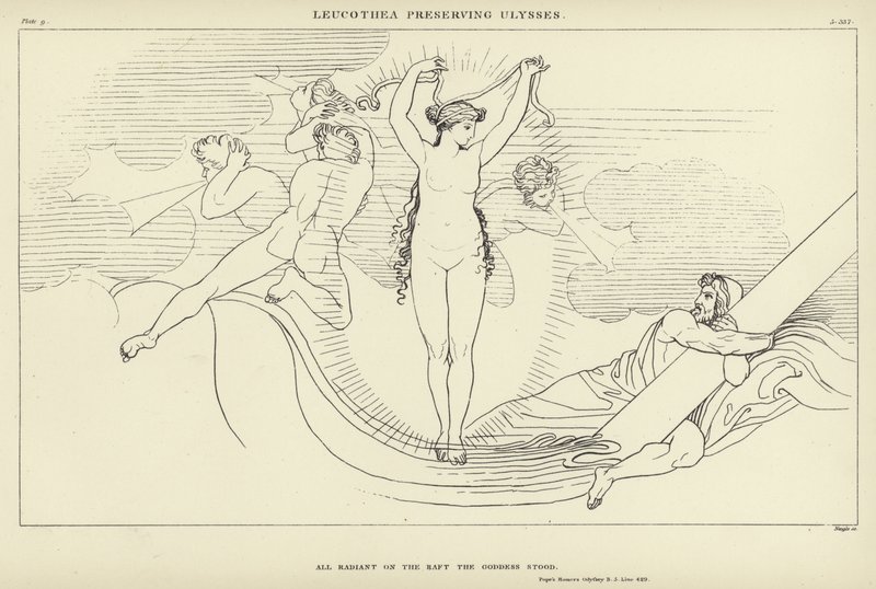 Leucothea Preserving Ulysses by John Flaxman