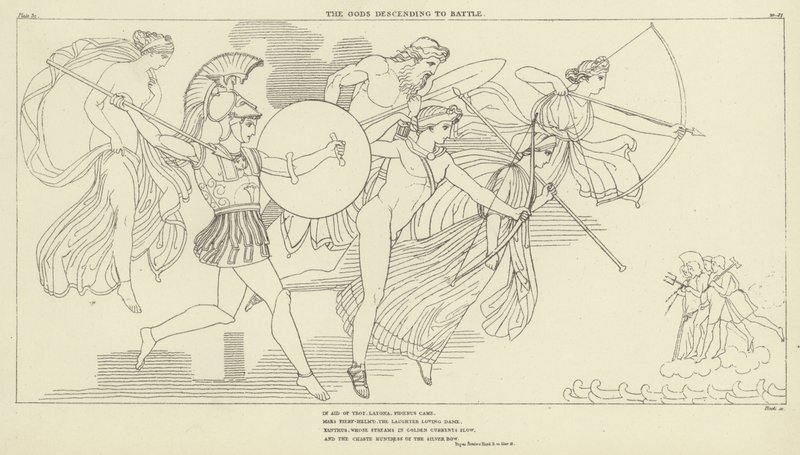 The Gods descending to Battle by John Flaxman