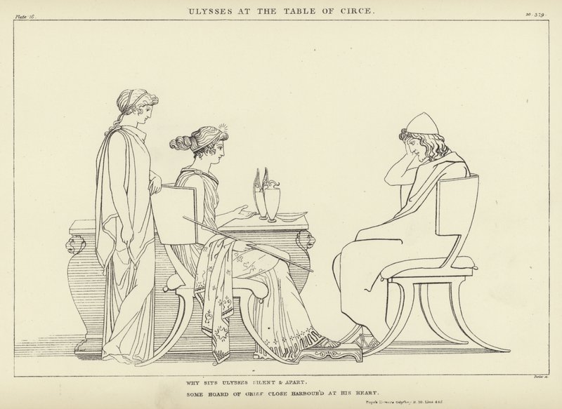 Ulysses at the Table of Circe by John Flaxman