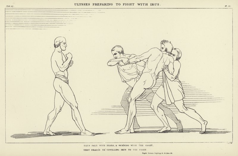 Ulysses Preparing to Fight with Irus by John Flaxman