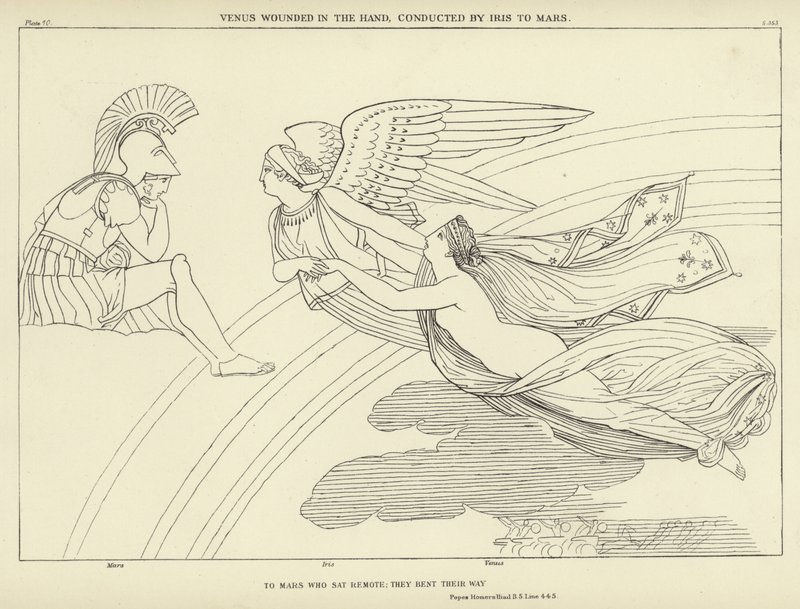 Venus Wounded in the Hand, Conducted by Iris to Mars by John Flaxman