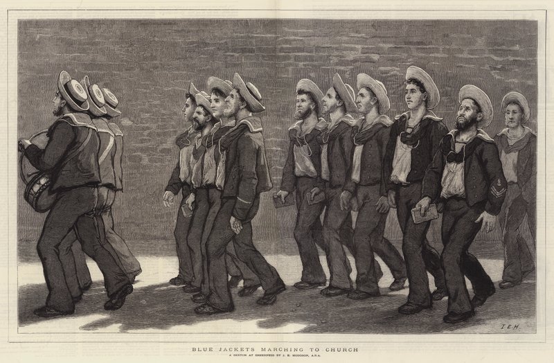 Blue Jackets marching to Church by John Evan Hodgson