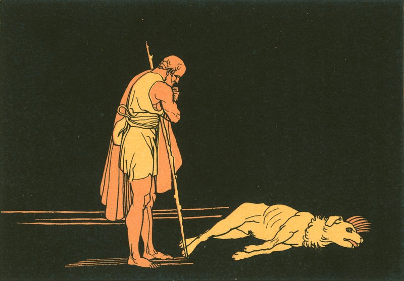 Ulysses and his dog by John Flaxman