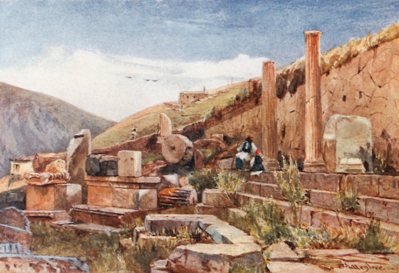 Delphi. The Portico of the Athenians by John Fulleylove
