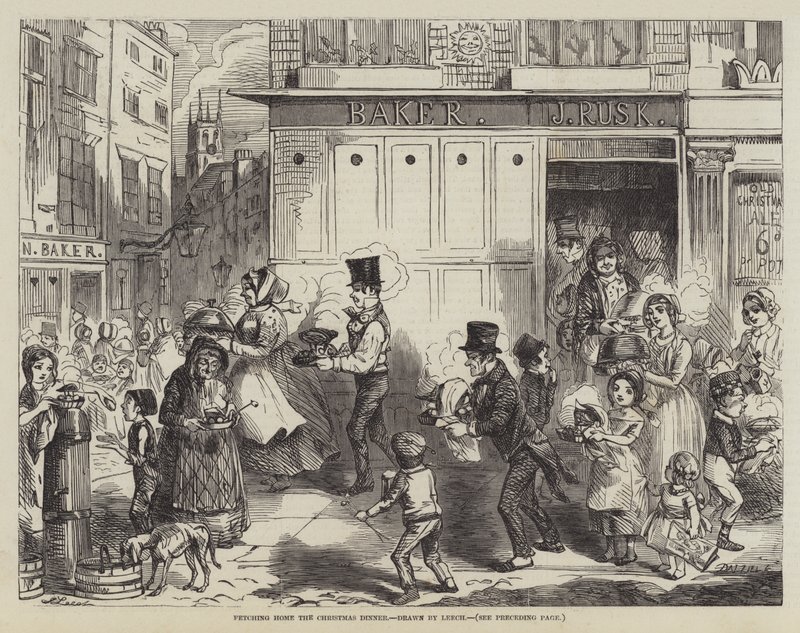 Fetching Home the Christmas Dinner by John Leech
