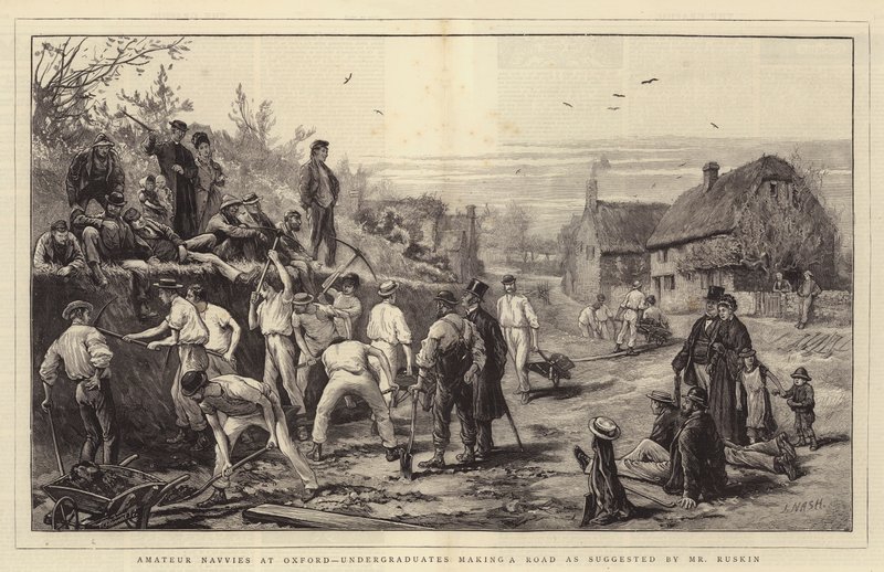 Amateur Navvies at Oxford, Undergraduates Making a Road as Suggested by Mr Ruskin by Joseph Nash