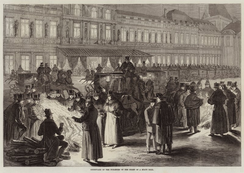 Courtyard of the Tuileries on the Night of a State Ball by Jules Pelcoq