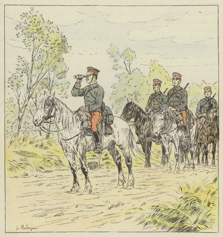 Japanese cavalry on reconnaissance by L. Malespine