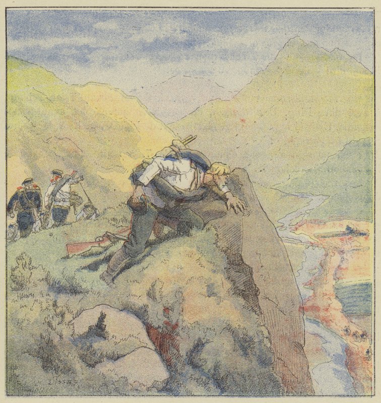 Russian Sentry Spying on a Japanese Patrol by L. Malespine