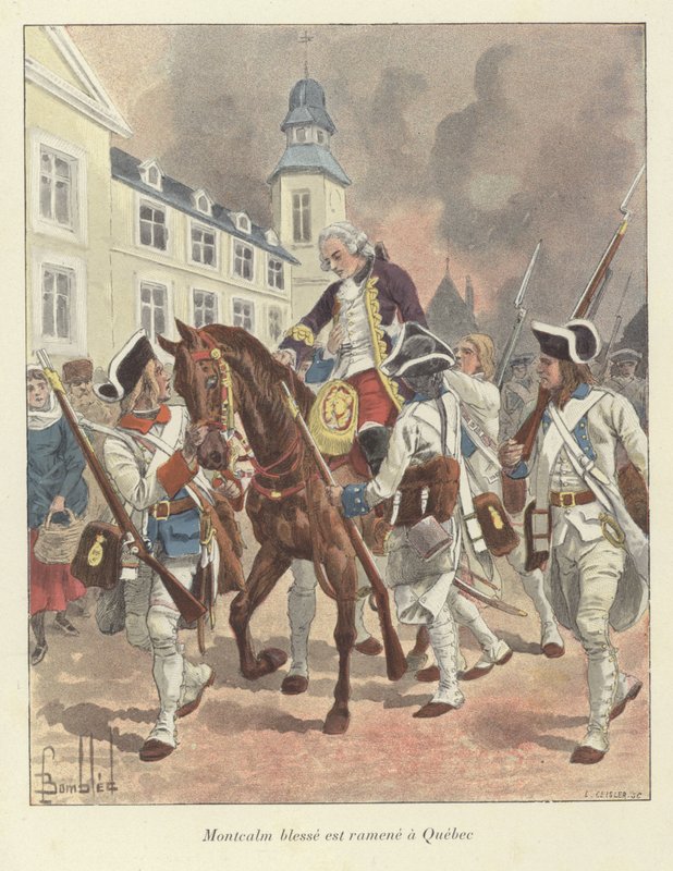 The Wounded General Montcalm is Brought Back to Quebec, 1759 by Louis Charles Bombled