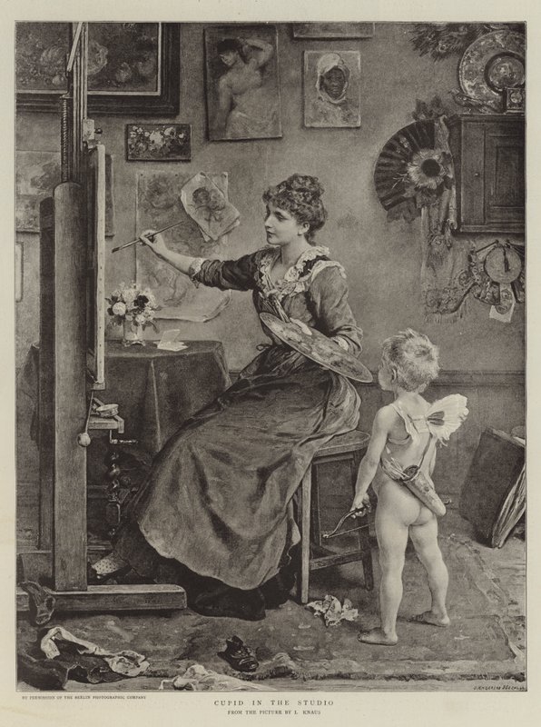 Cupid in the Studio by Ludwig Knaus