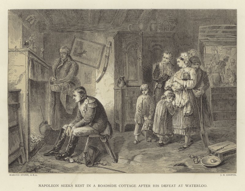 Napoleon Seeks Rest in a Roadside Cottage After His Defeat at Waterloo by Marcus Stone