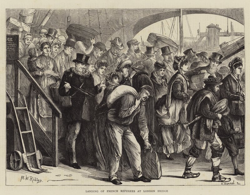 Landing of French Refugees at London Bridge by Matthew White Ridley