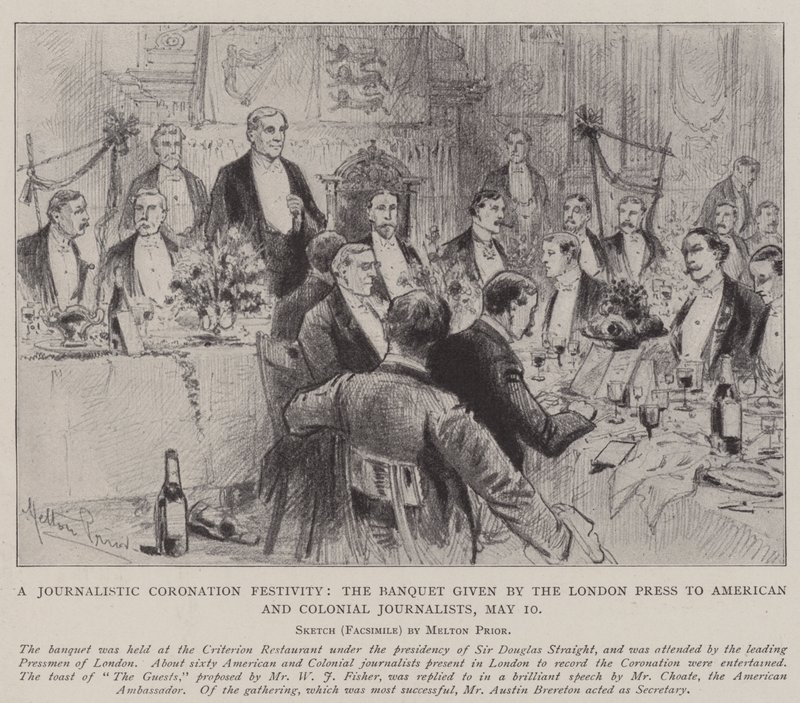 A Journalistic Coronation Festivity, the Banquet given by the London Press to American and Colonial Journalists, 10 May by Melton Prior