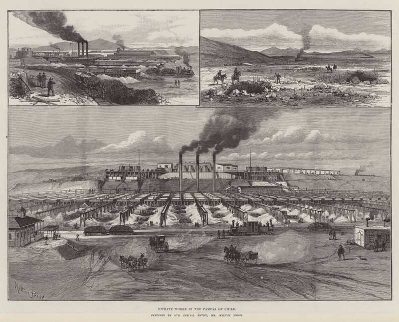 Nitrate Works in the Pampas of Chile by Melton Prior